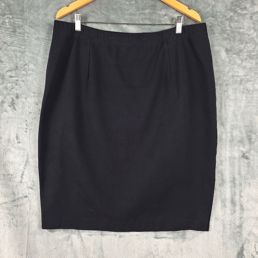 Eileen Fisher Skirt Womens 1X Black Mini Tencel Pencil Minimalist Preppy Pull On